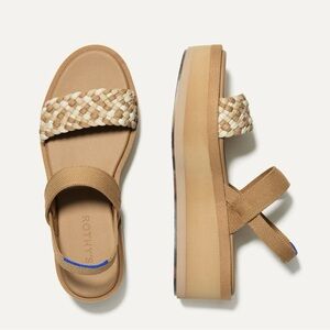 Rothy’s The Lightweight Wedge Sandal Tan Color sz 8 Like New